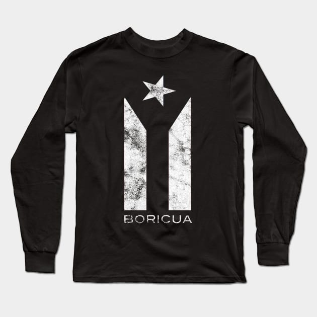 Puerto Rico Black Flag Long Sleeve T-Shirt by PuertoRicoShirts